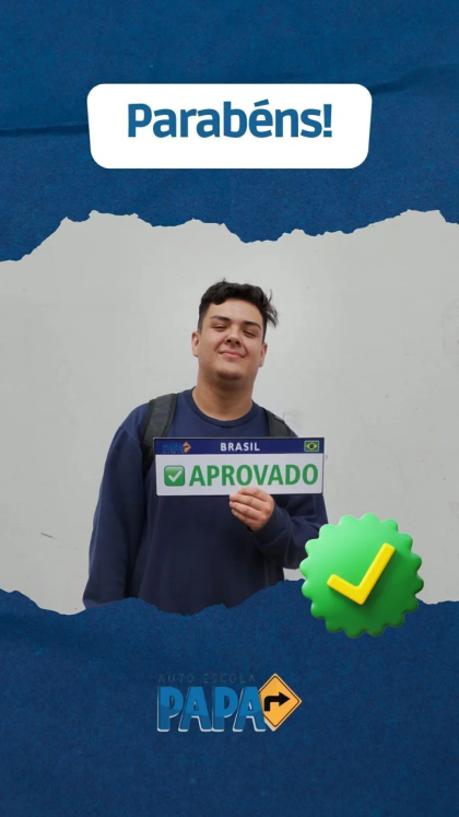 Aluno aprovado no exame do Detran pela Auto Escola PAPA (5)