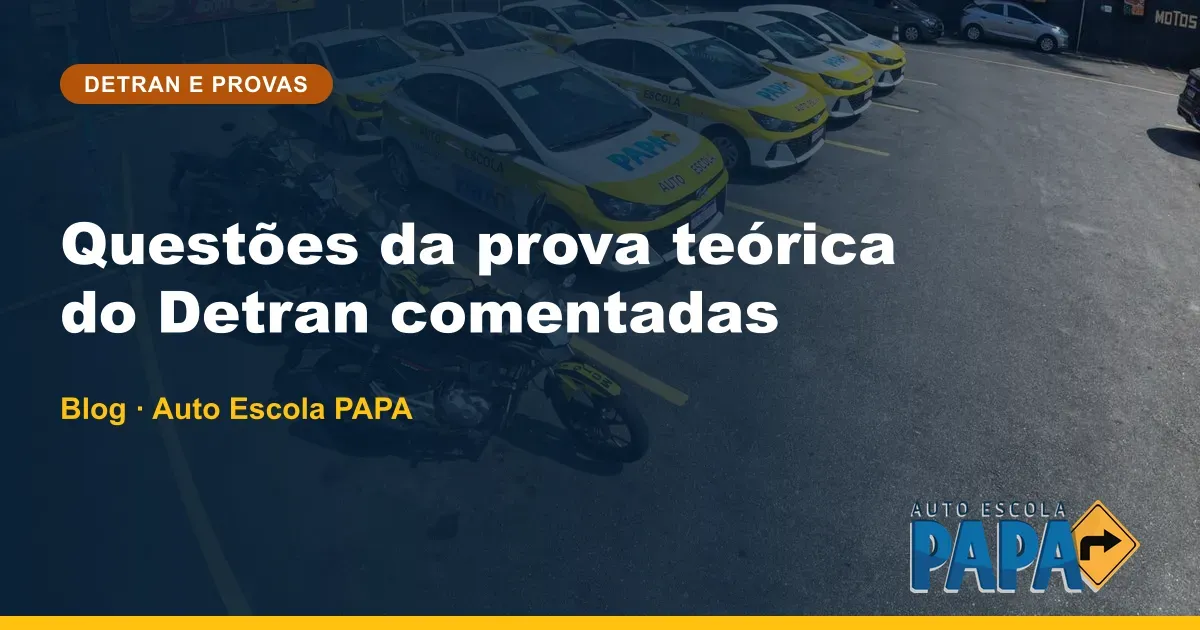 Questões da prova teórica do Detran comentadas